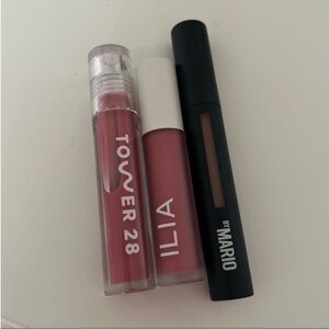 Tower 28, ilia, makeup by Mario lip bundle